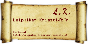 Leipniker Krisztián névjegykártya