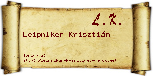 Leipniker Krisztián névjegykártya